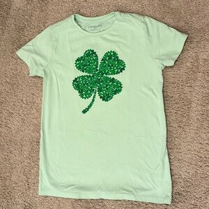 J Crew Crewcuts Mint Green Clover Kids T-Shirt